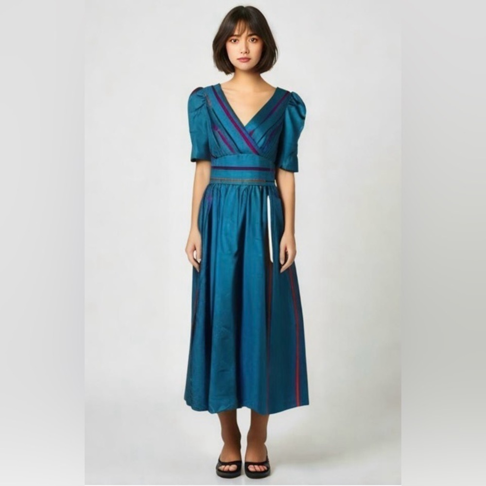 Ronnie Heller Designs for MJ Vintage Blue Stripe Dress - Women’s Size 6
